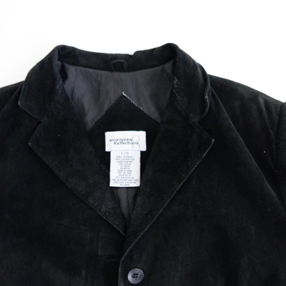 Northern Reflections Black Suede Button Down Blazer/ Jacket LG - Picture 13 of 15